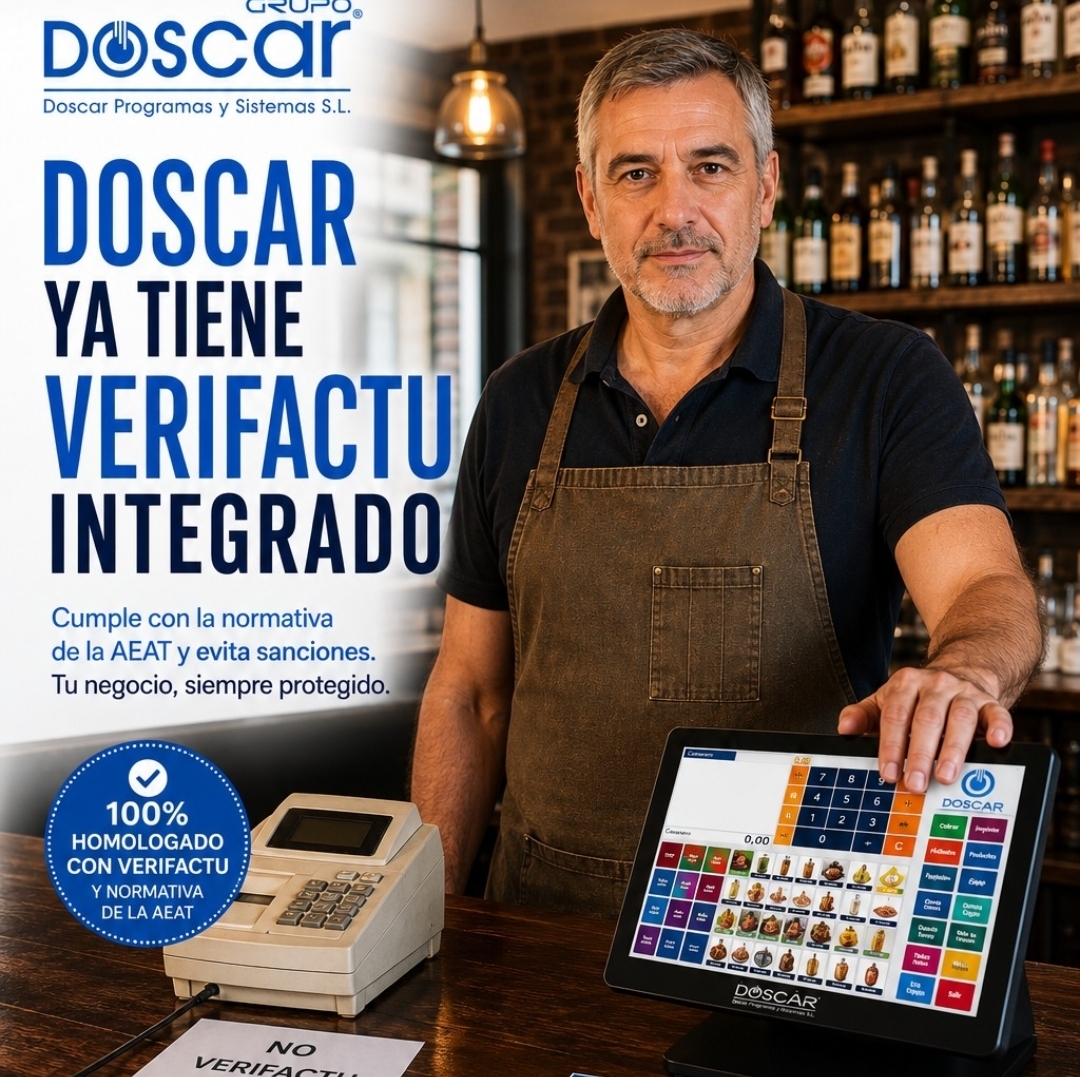 Imagen promocional de Doscar con TPV para hostelería